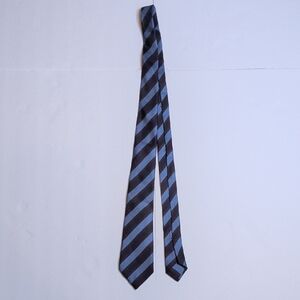 Kiton Diagonal Striped Navy and Charcoal Tie